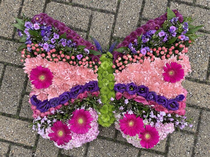 Bespoke butterfly funeral tribute