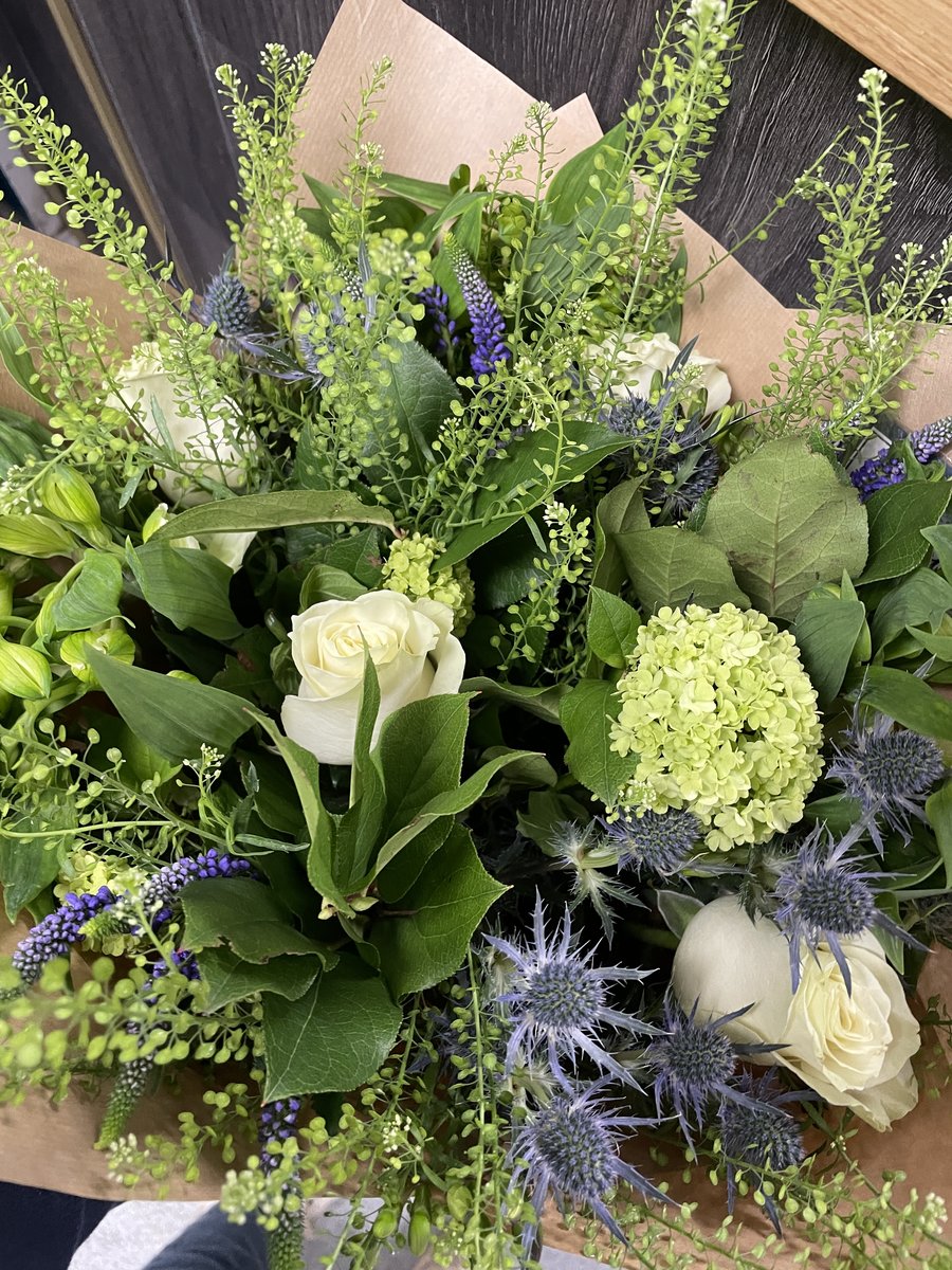 Example florist's choice bouquet in bright seasonal blooms